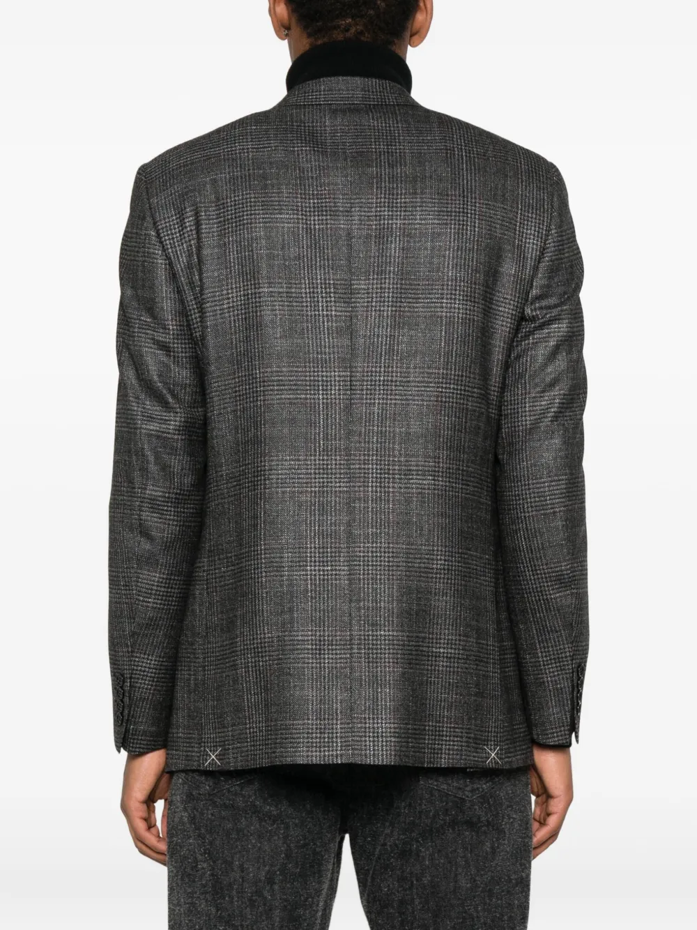 Canali Checked Blazer In Brown