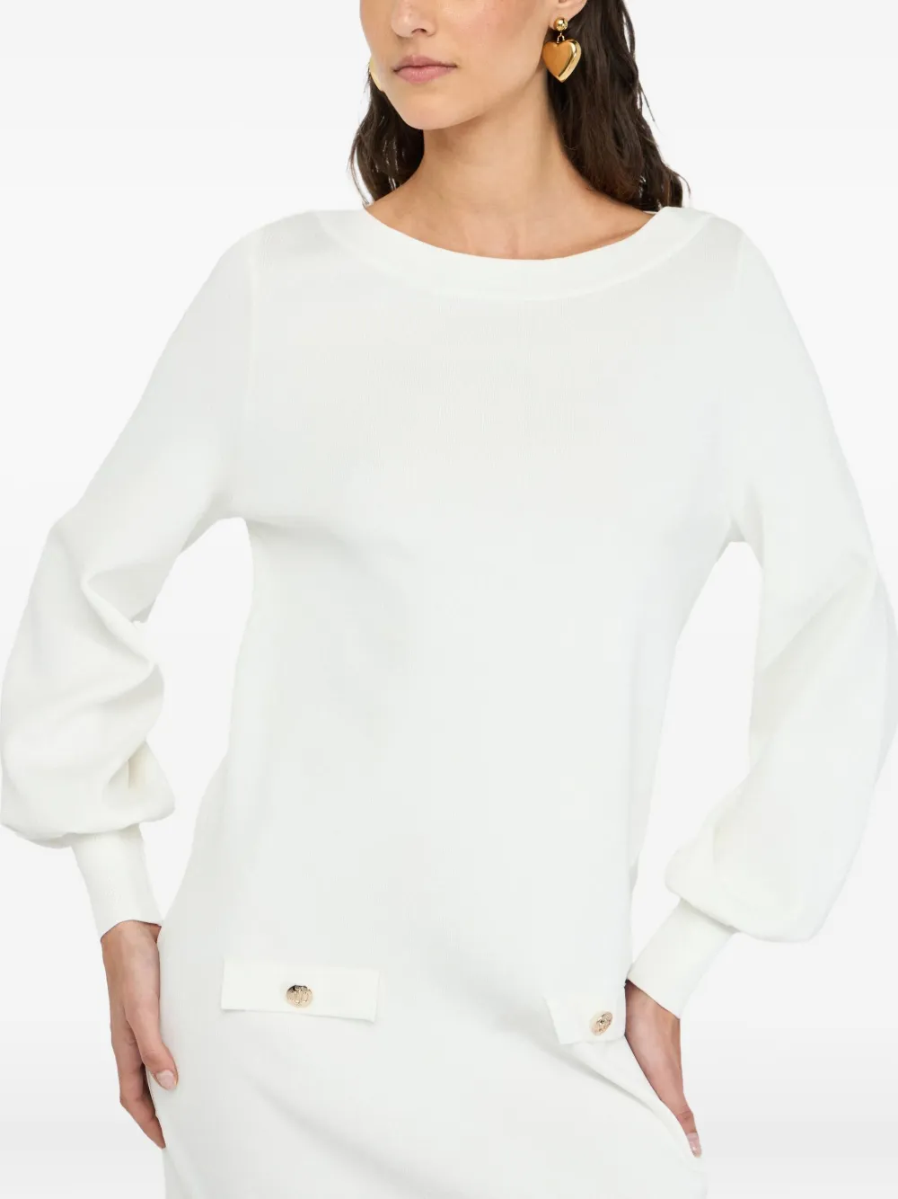 LIU JO puff-sleeve mini dress Wit
