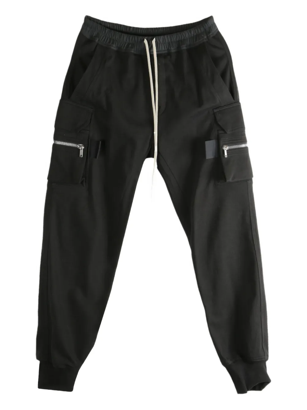 Rick Owens zip-pocket drawstring trousers Zwart