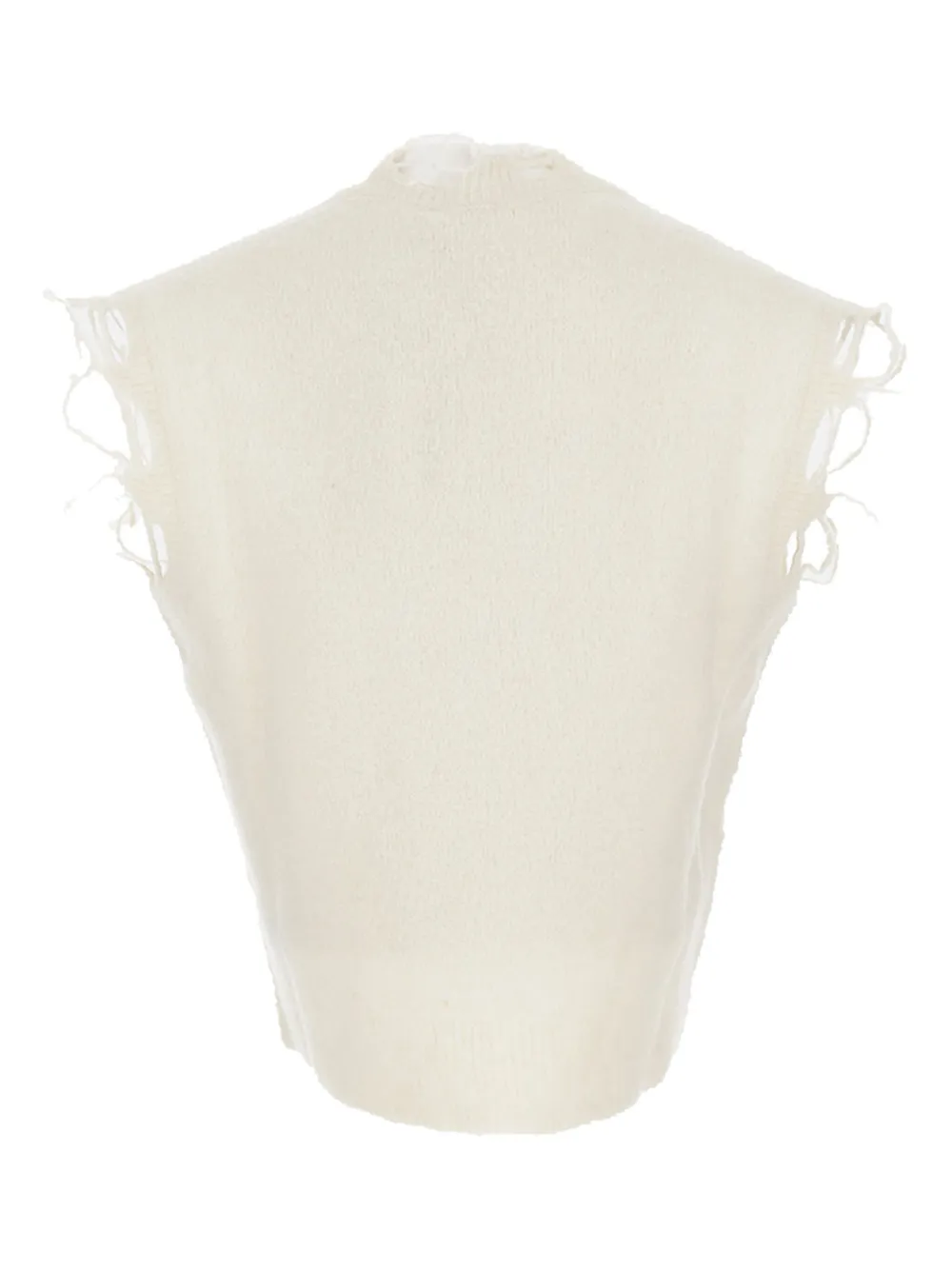 Haikure frayed V-neck top Wit