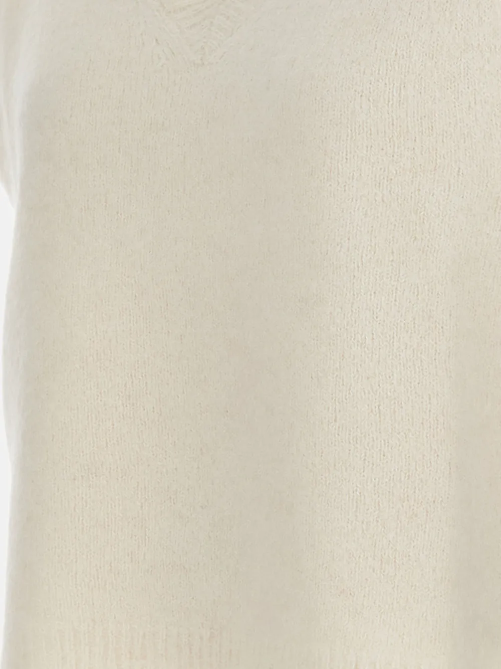 Haikure frayed V-neck top Wit