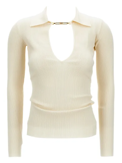 Elisabetta Franchi chain-detail ribbed sweater