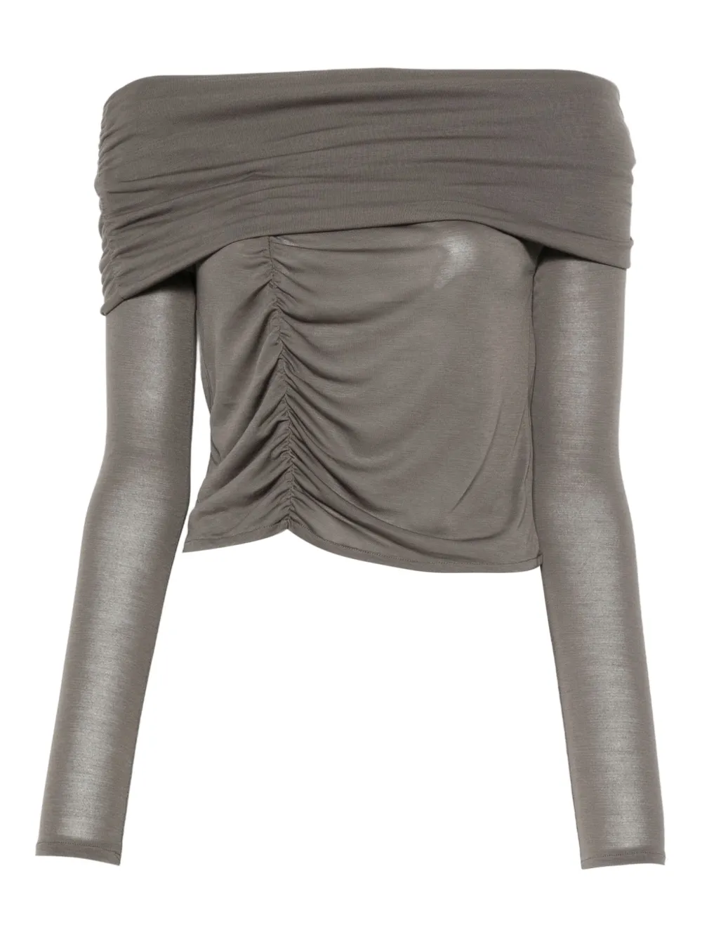 ALOHAS off-shoulder ruched top | Grey | Image 1