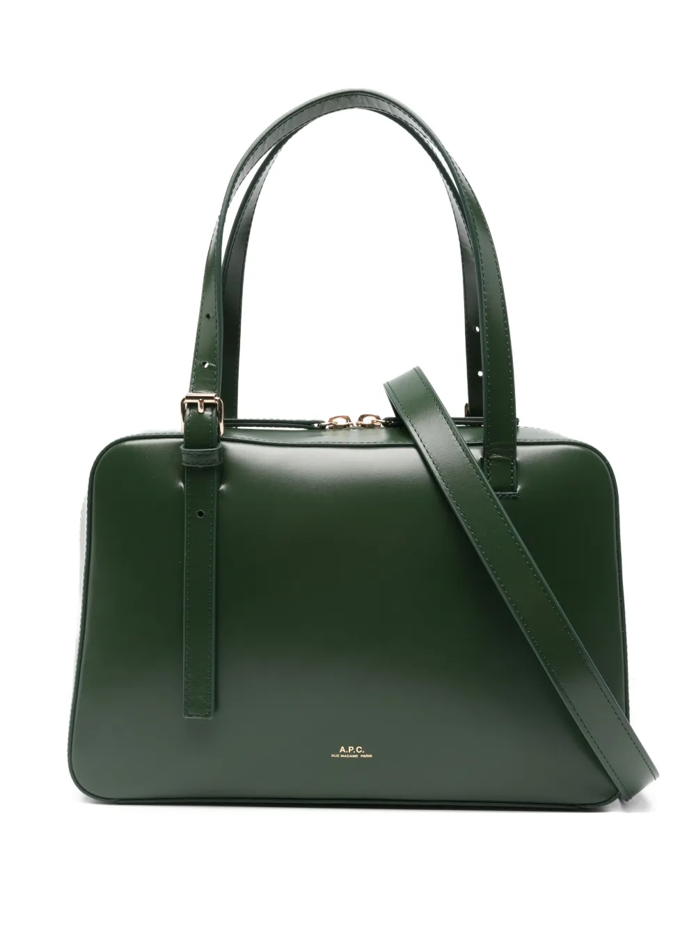 A.P.C. Virginie leren shopper Groen