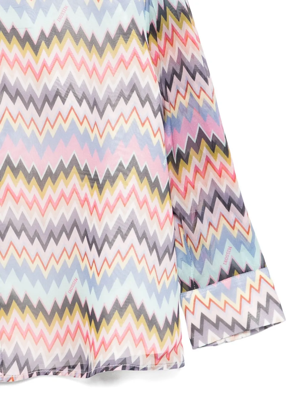 Missoni Kids zigzag-print shirt Roze