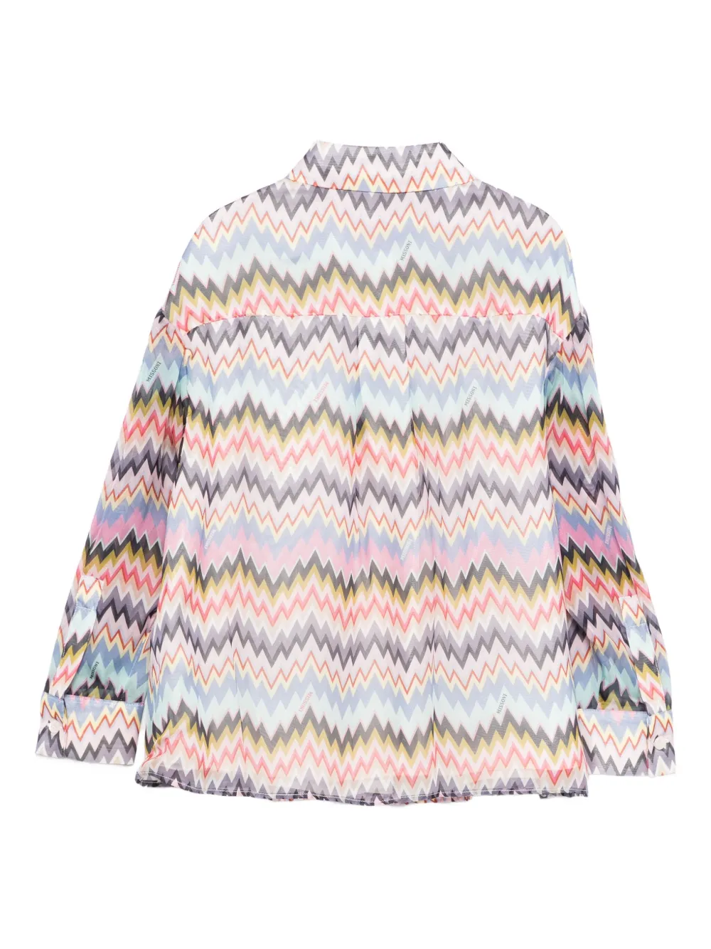 Missoni Kids zigzag-print shirt Roze