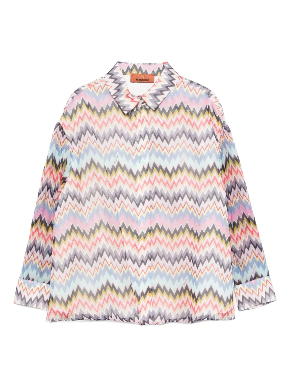 Missoni Kids zigzag-print shirt Roze