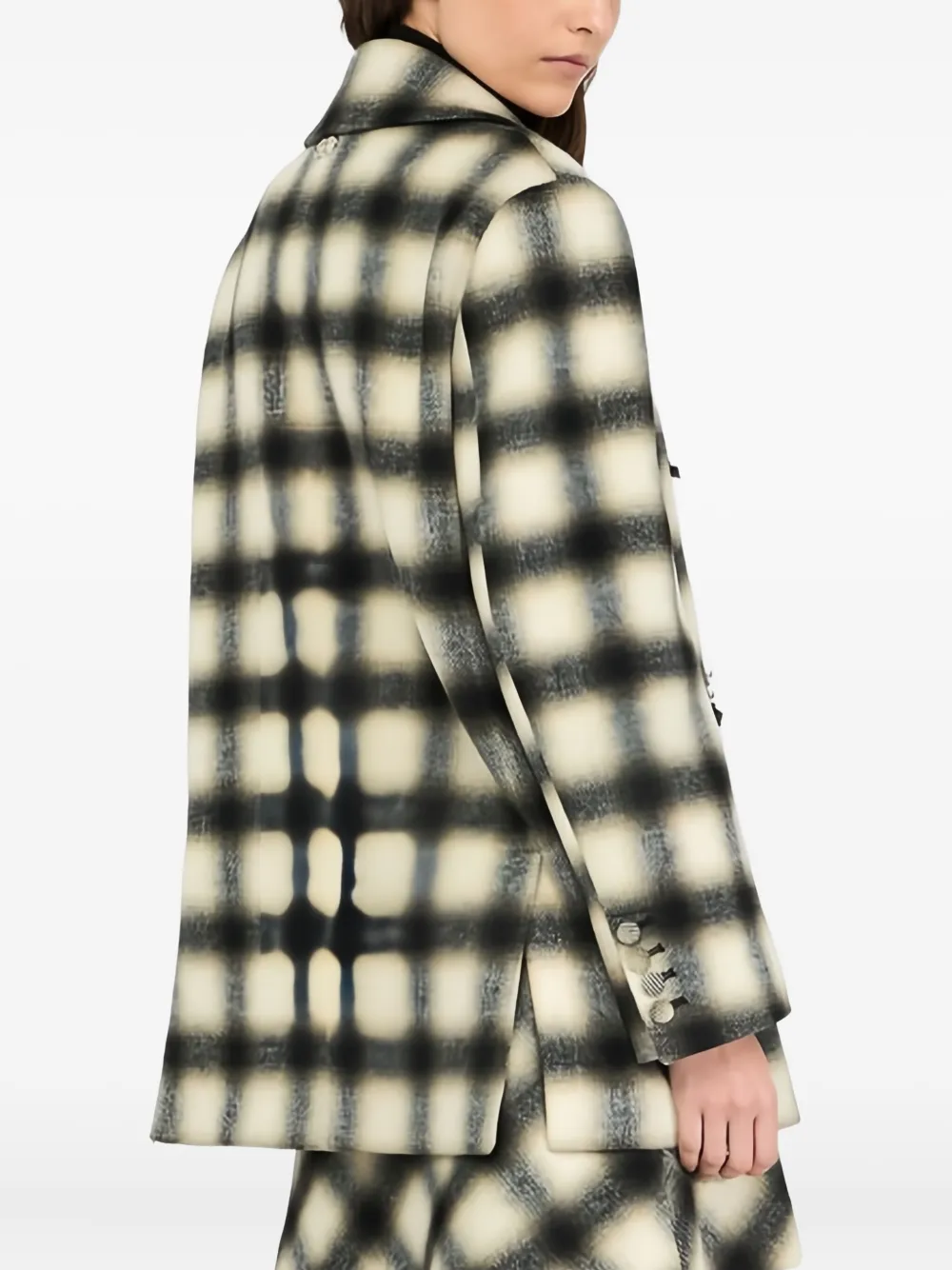 Liu •jo Chequered Bejewelled Embroidery Jacket In White