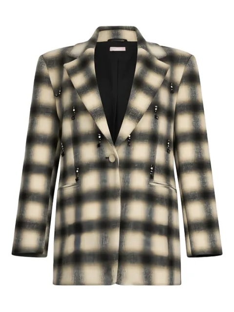 LIU JO chequered bejewelled embroidery jacket