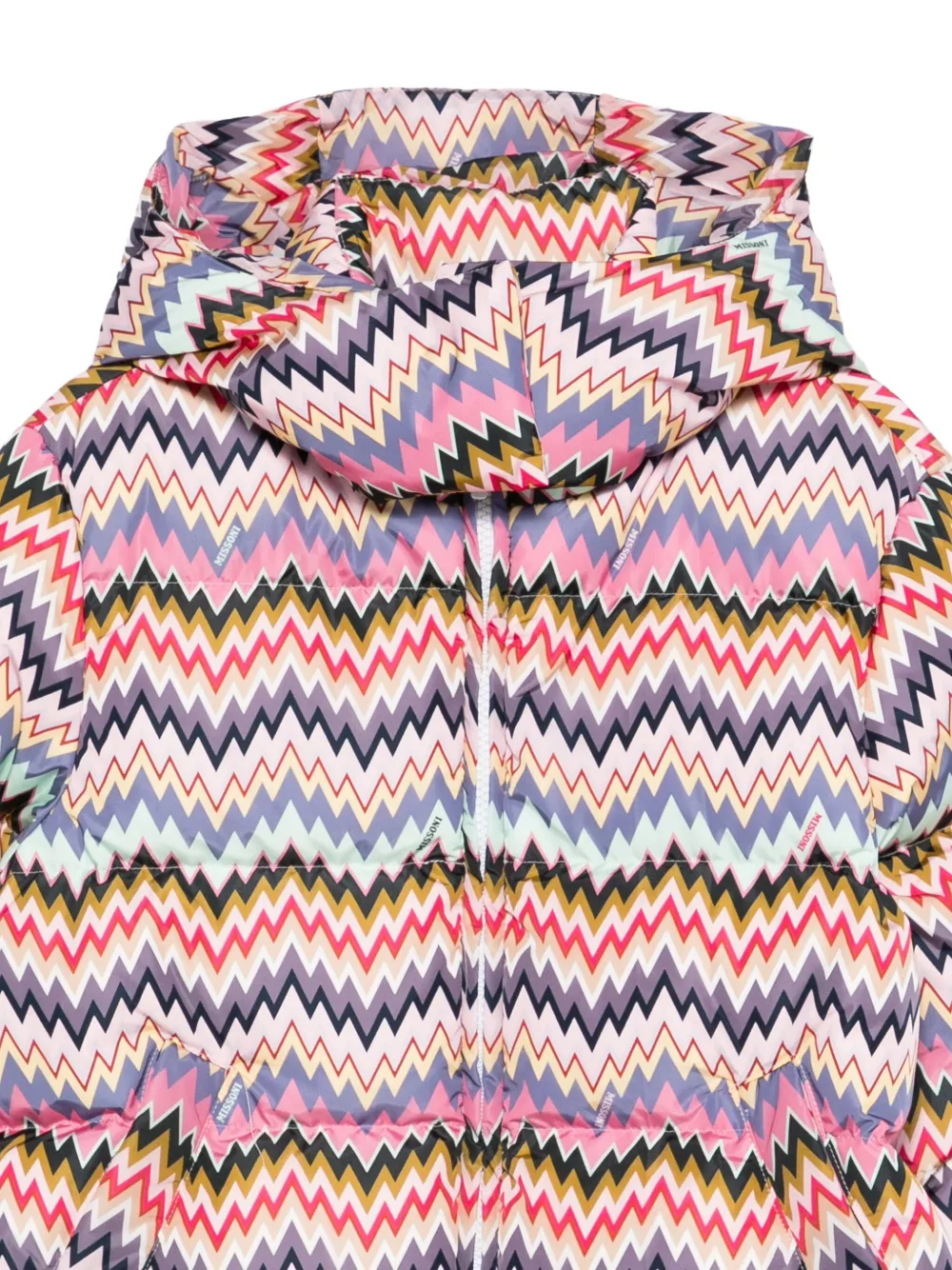  Missoni Kids Chevron-pattern Puffer Coat - Pink 
