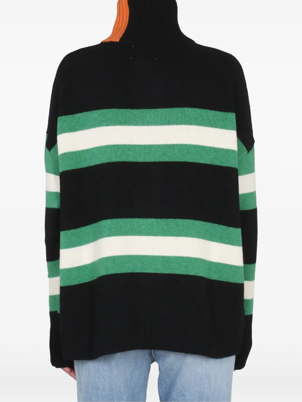  Right For Striped Buttoned Cardigan - Black 