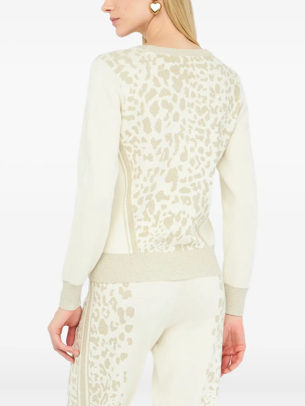 LIU JO Trui met dierenprint en jacquard Wit