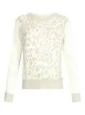 LIU JO animal-print jacquard jumper - White