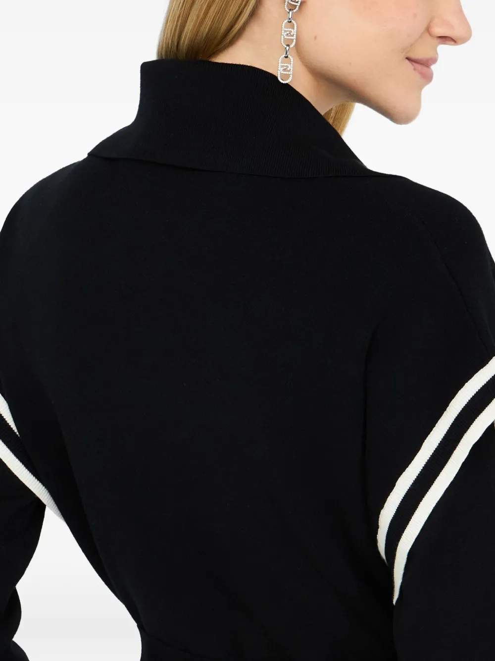 LIU JO logo-detail belted midi dress Zwart
