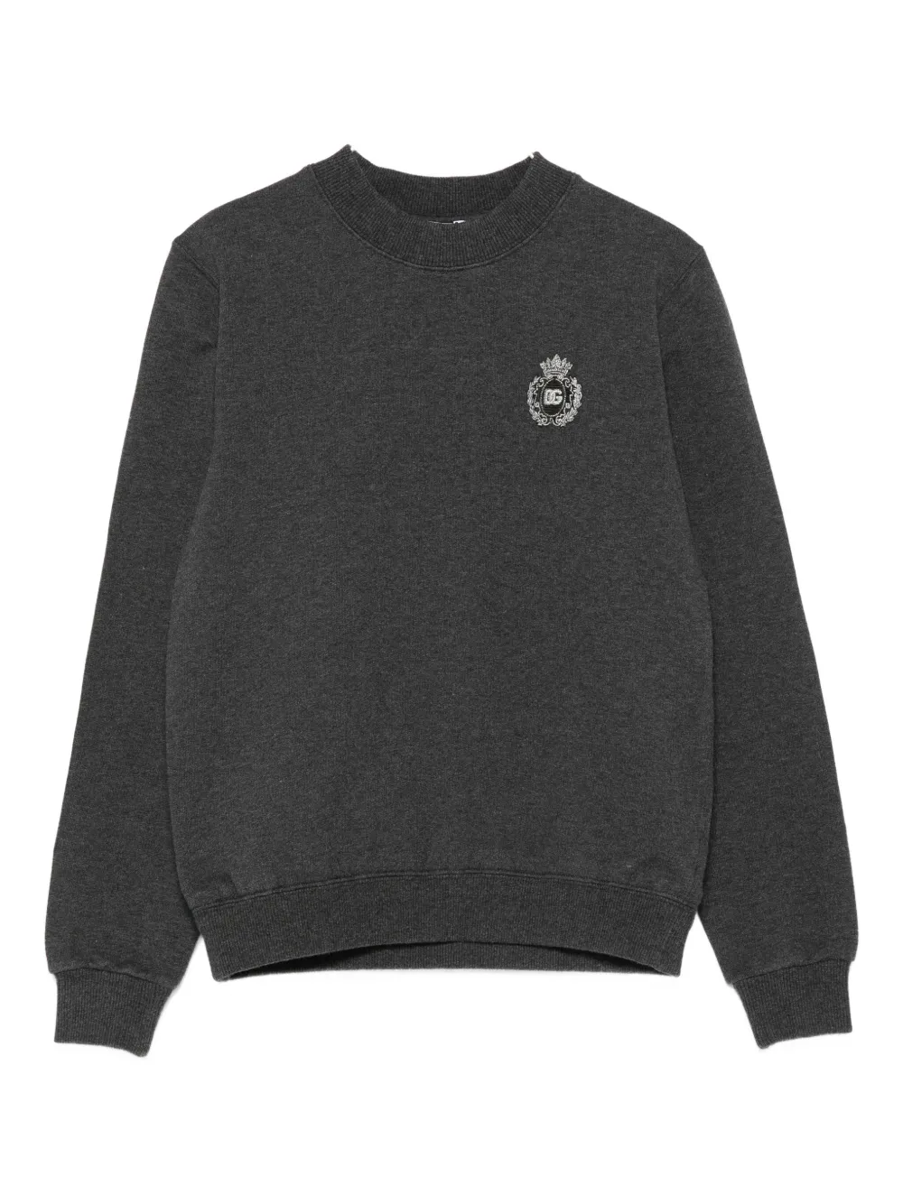 Dolce & Gabbana Kids crest-embellished sweatshirt Grijs