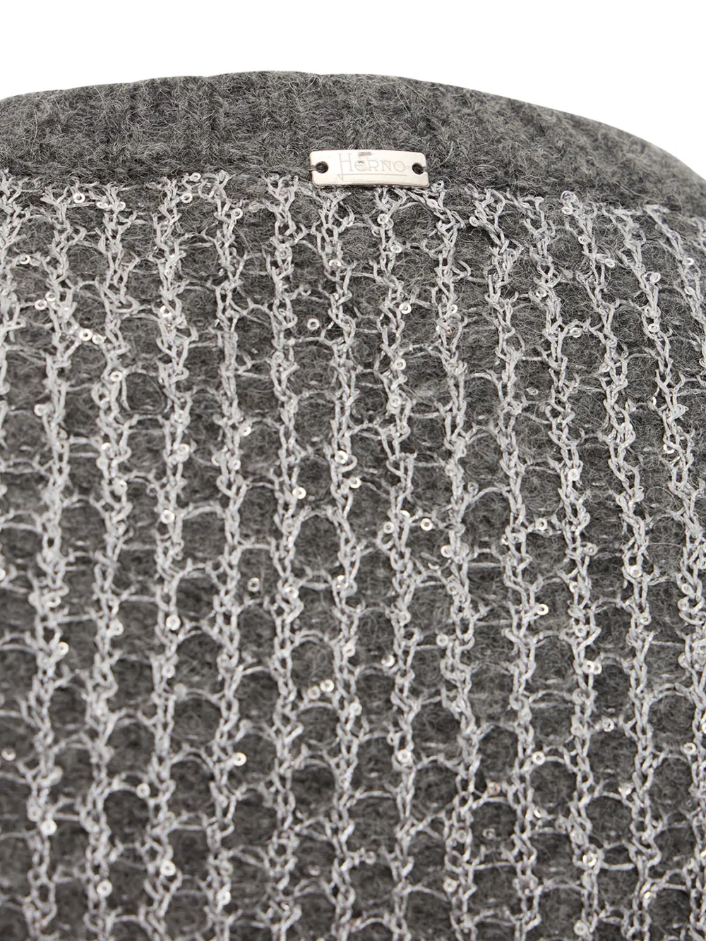 Herno Alpaca And Wool Crewneck Sweater In Gray