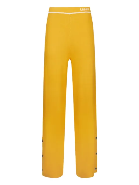 LIU JO logo-waistband button-detail straight trousers