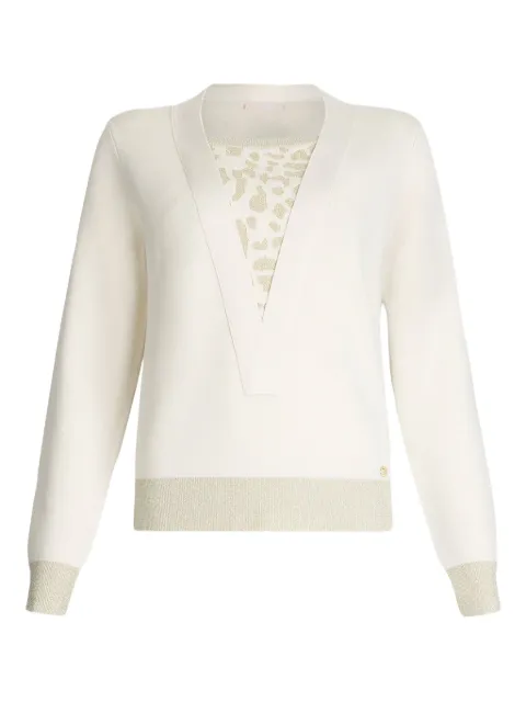 LIU JO animal-print V-neck sweater 