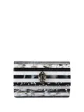 KG Kurt Geiger striped shell-embellished clutch bag - Black