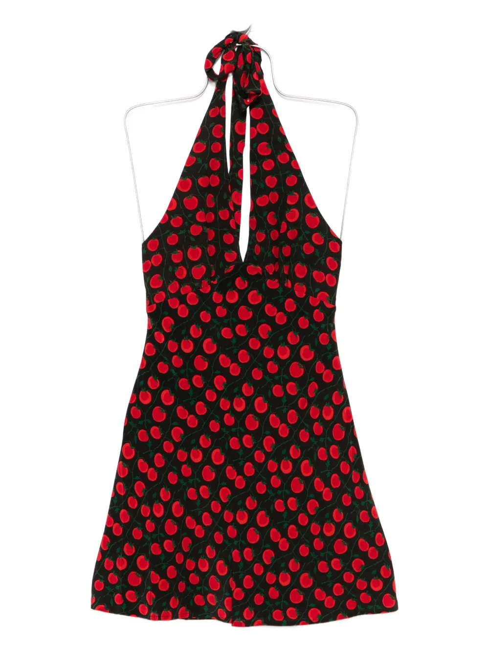 STAUD Lucca tomato-print mini dress Zwart