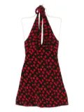 STAUD Lucca tomato-print mini dress - Black