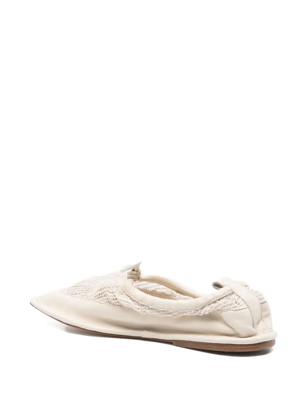 Hereu Puntera mesh-panel ballet flats Neutrals