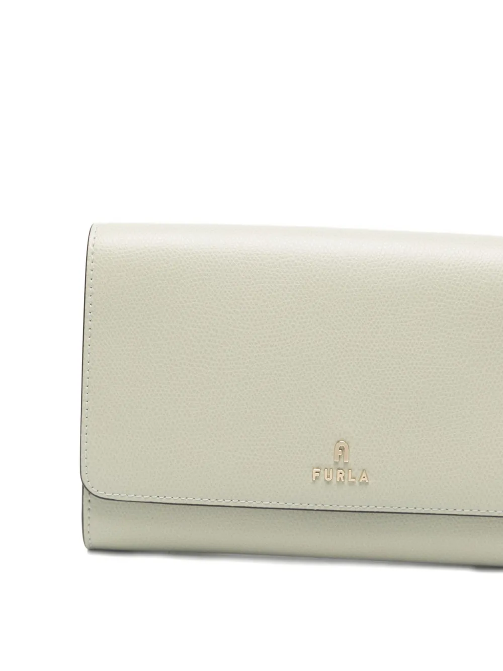Furla Leather Mini Clutch Bag In Green