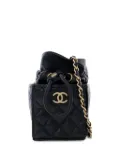 CHANEL Pre-Owned 2021 Mini Quilted Calfskin Drawstring bucket bag - Black