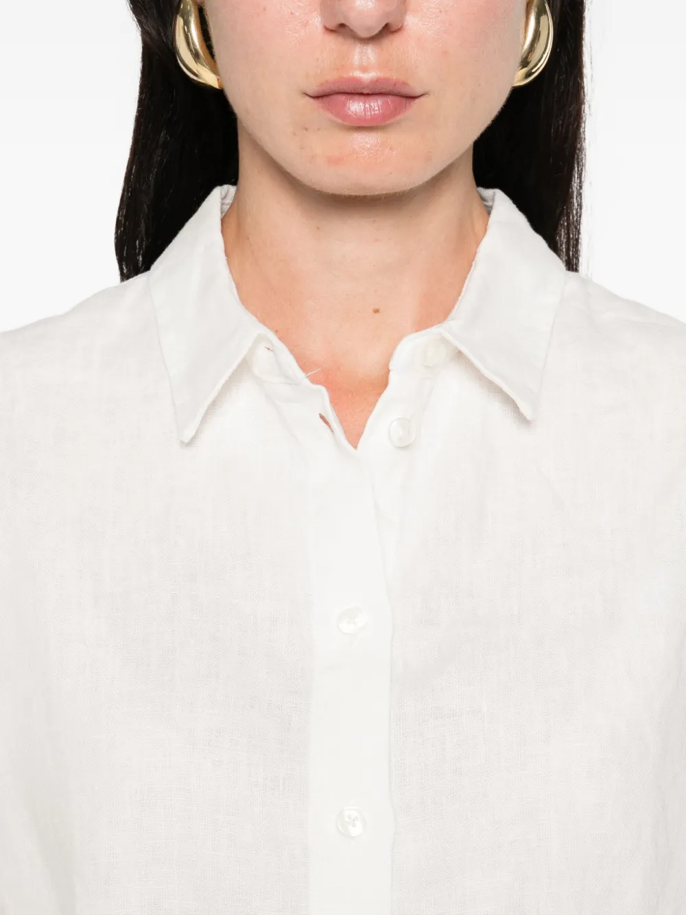 SAMSOE Button-down linnen top Wit