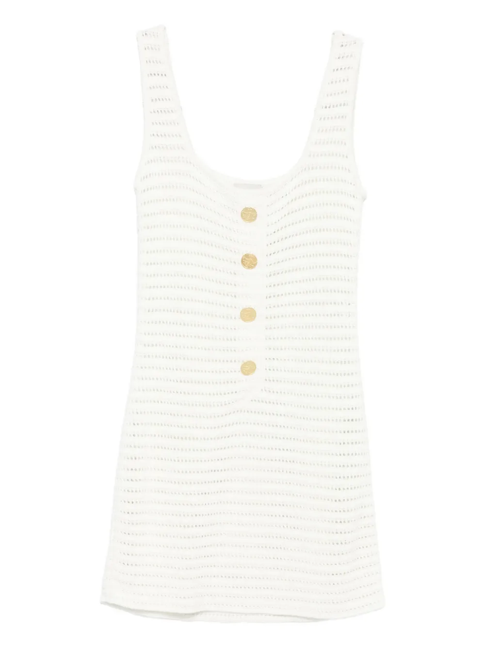 Le Kasha Siflag button-front crochet mini dress | White | Image 1