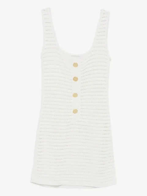 Le Kasha Siflag button-front crochet mini dress