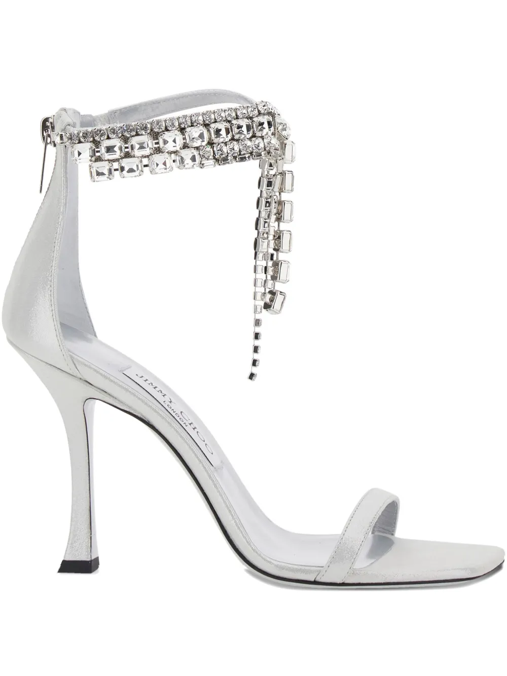 Jimmy Choo 100 mm Verity sandalen verfraaid met kristallen Zilver