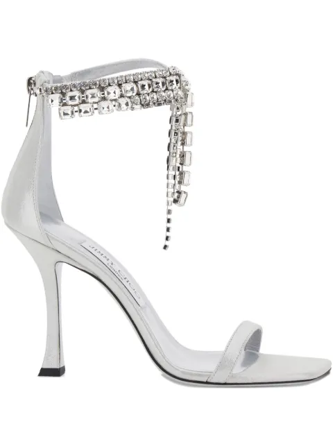 Jimmy Choo صندل 'فيرتي' مزين بكريستال وكعب 100 ملم
