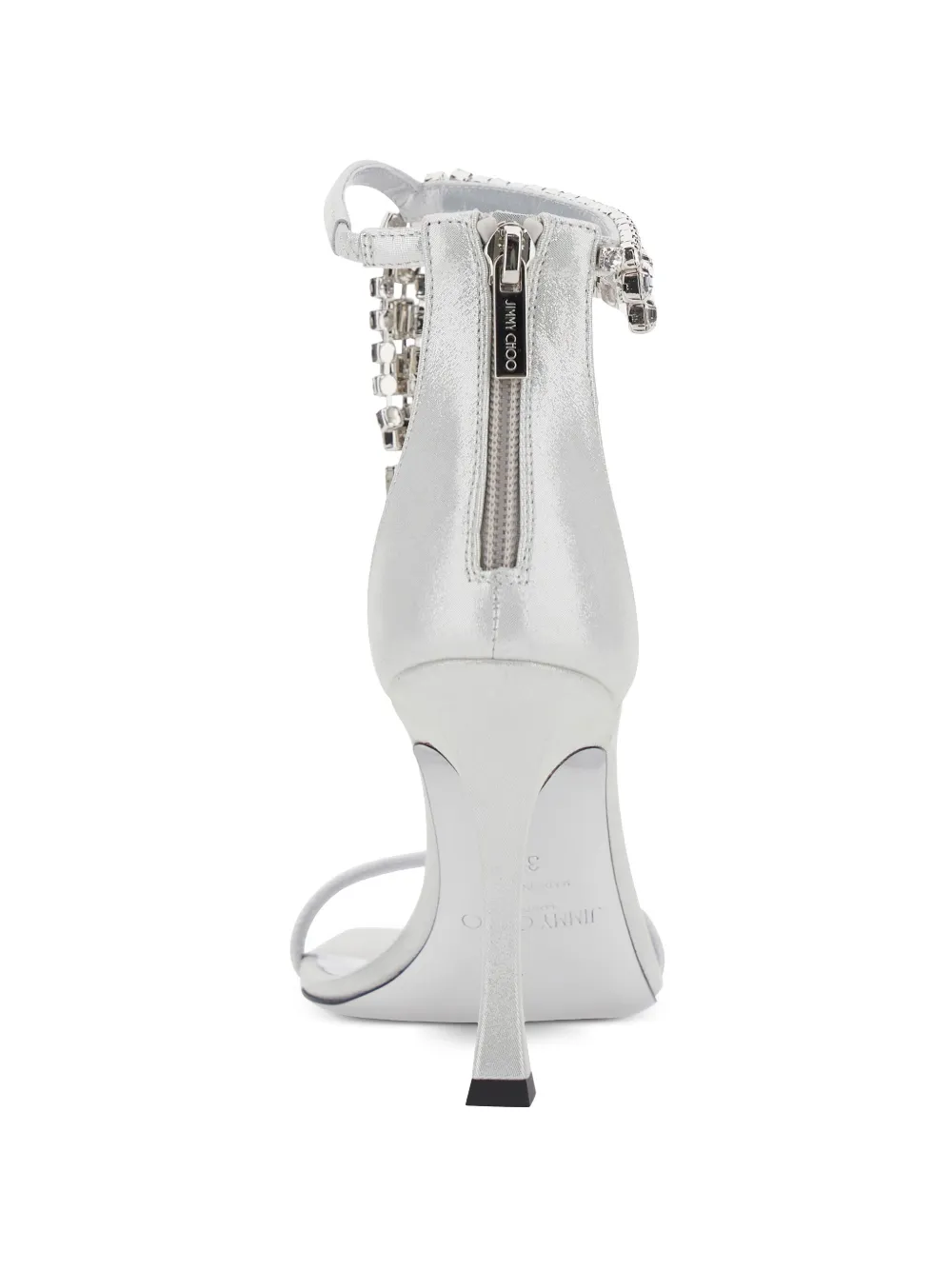 Jimmy Choo 100mm Verity crystal-embellished sandals Silver