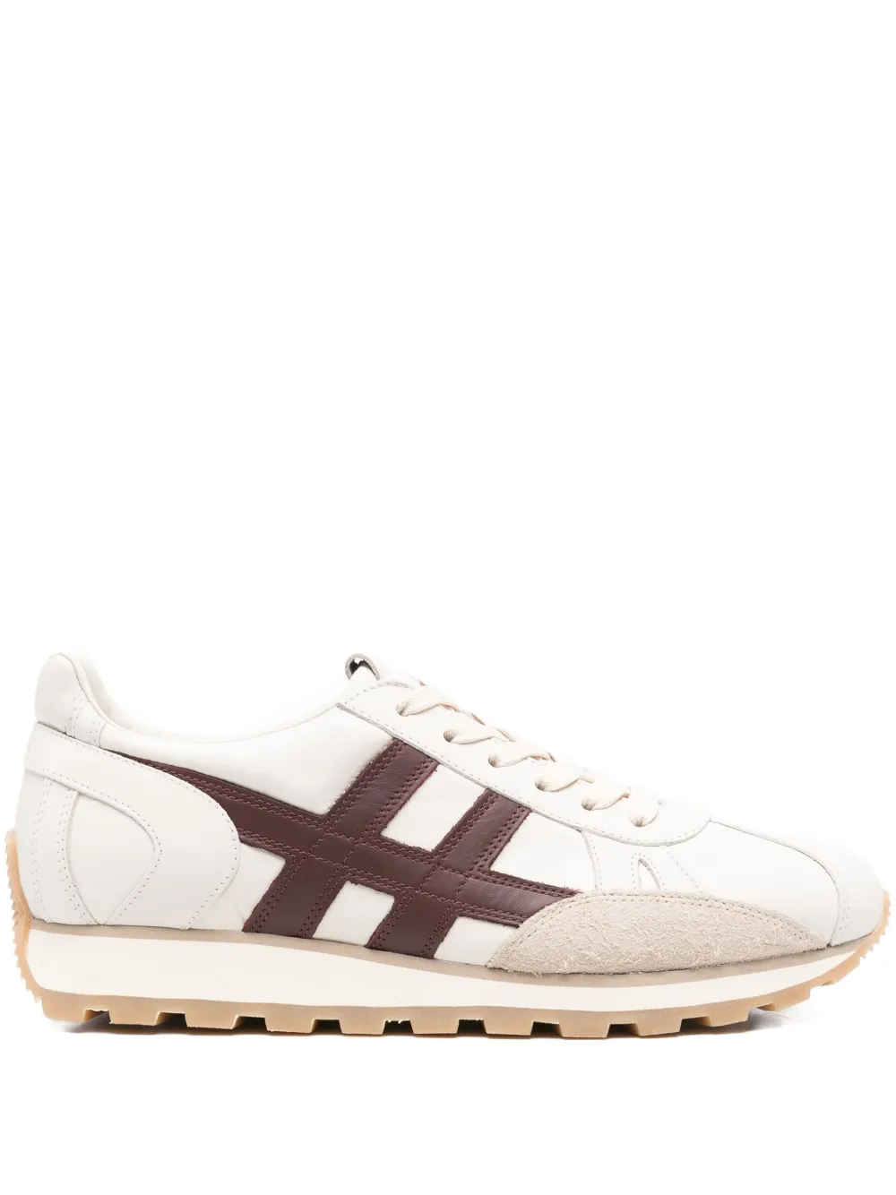 Hogan leather panelled sneakers Neutrals