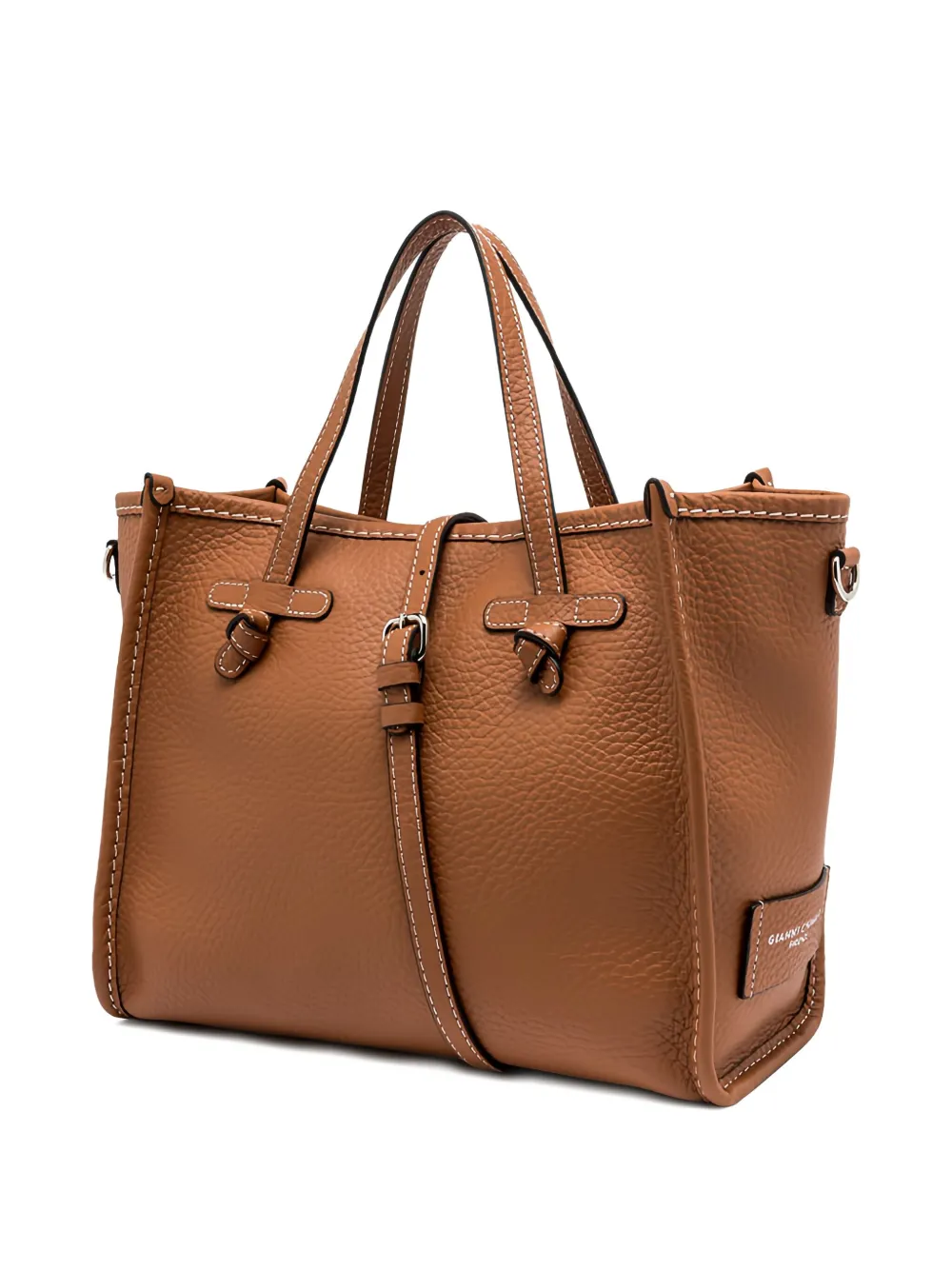GIANNI CHIARINI Club Marcella leather tote bag Bruin