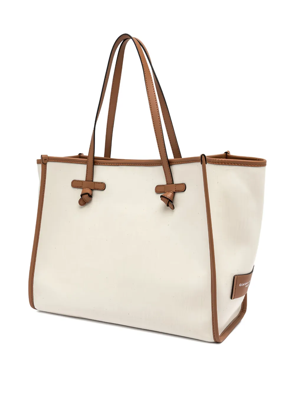 GIANNI CHIARINI Marcella leather-trimmed tote bag Wit