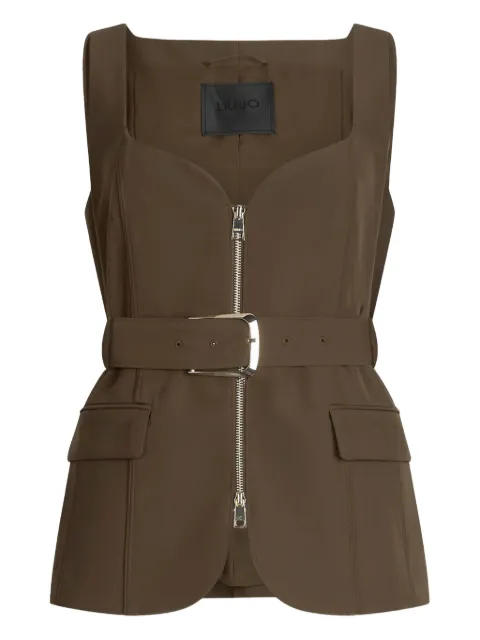 LIU JO sweetheart-neckline belted waistcoat