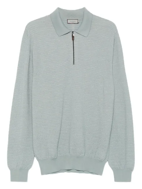 Canali zip-neck polo shirt