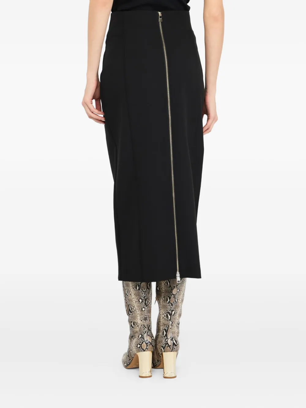 LIU JO Maxi-rok met rits op de rug Zwart