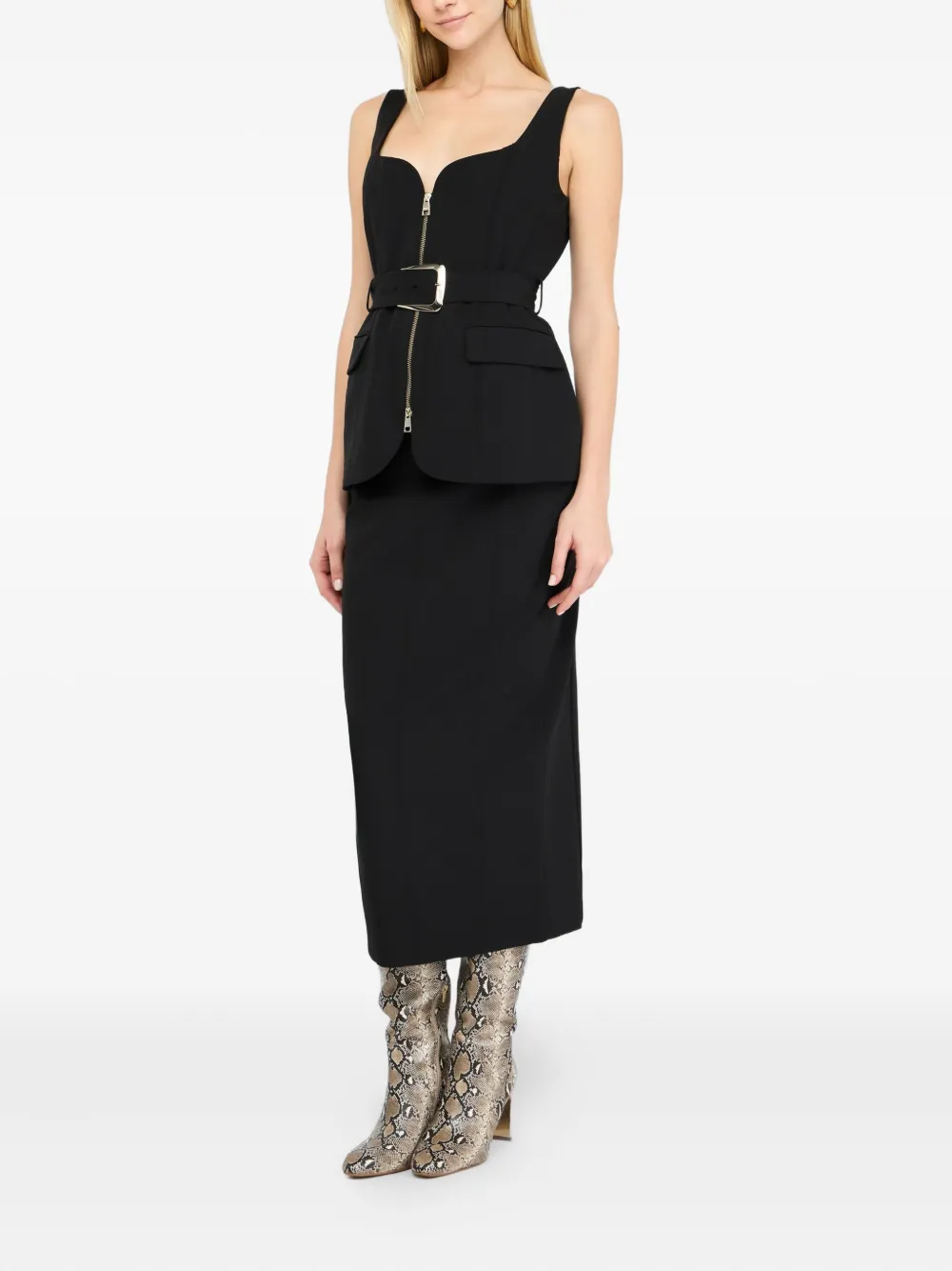 LIU JO Maxi-rok met rits op de rug Zwart