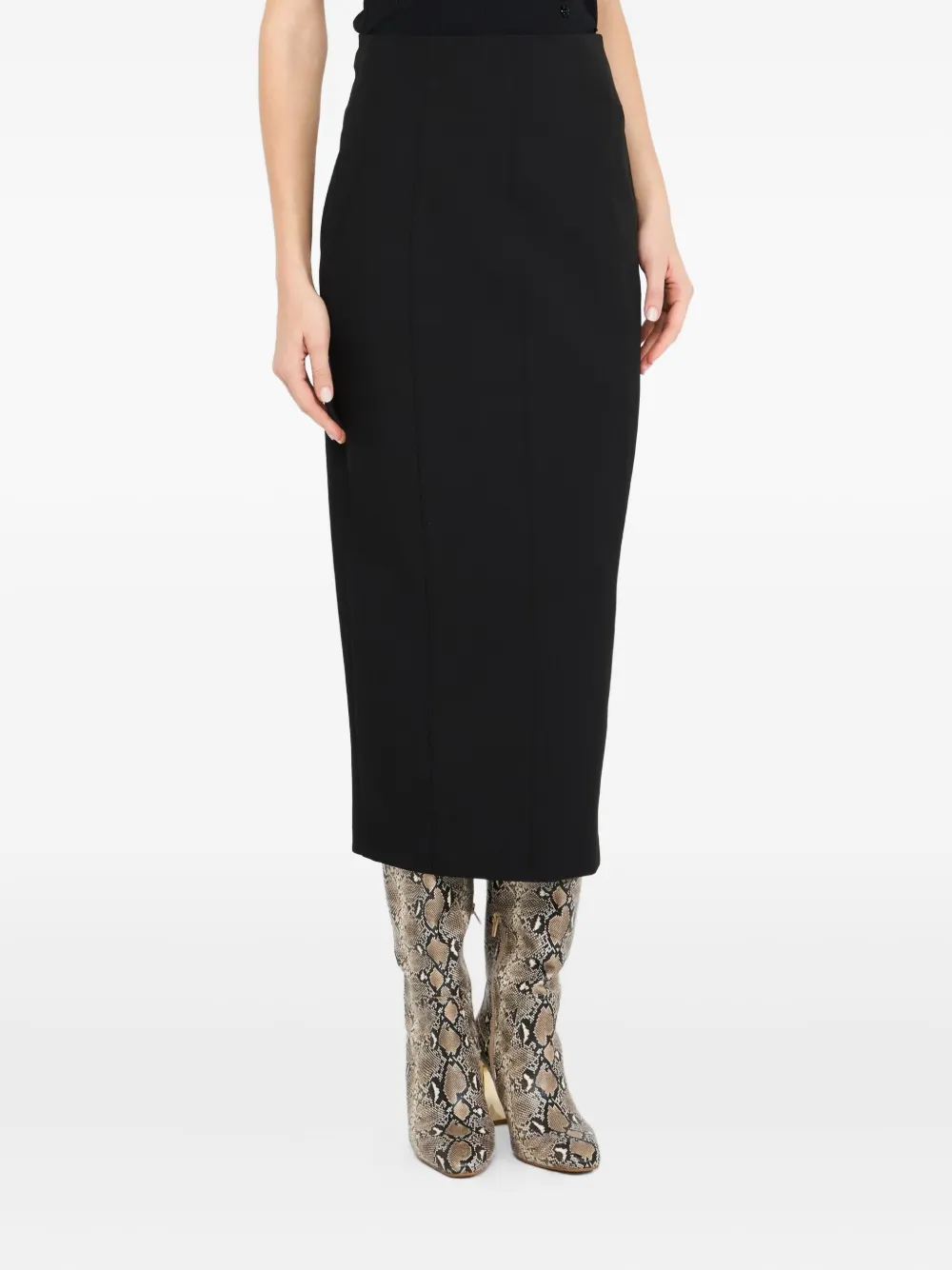 LIU JO back-zip long skirt - ブラック LIU JO back-zip long skirt - ブラック