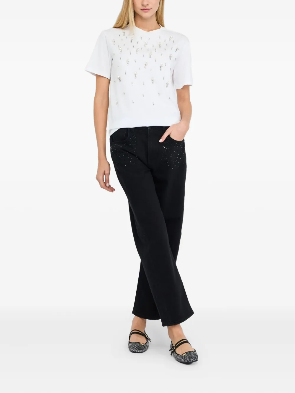 LIU JO T-shirt verfraaid met studs Wit