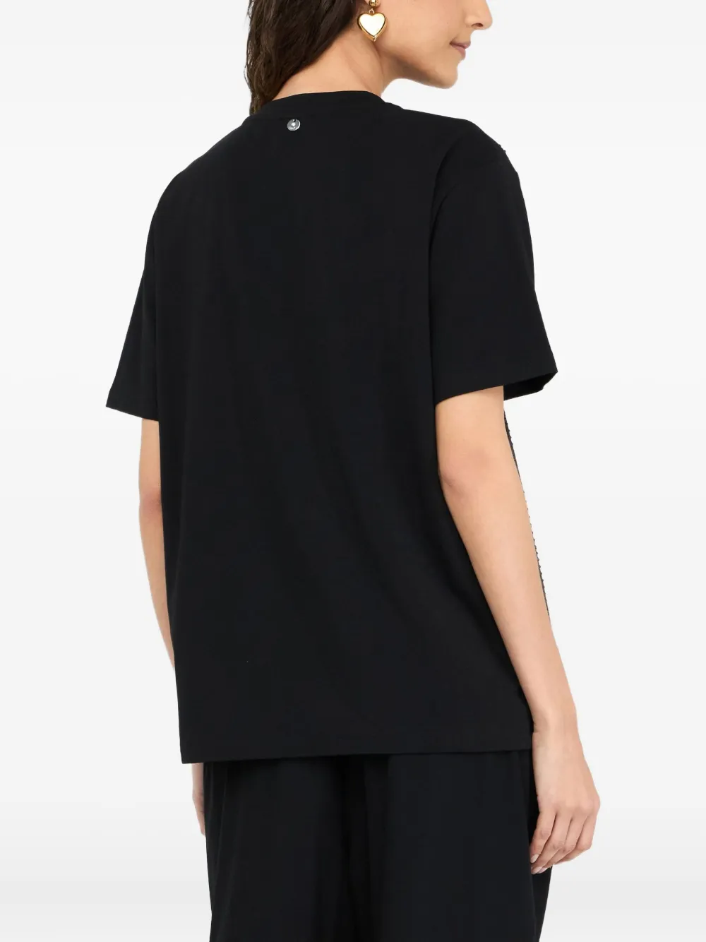 LIU JO T-shirt verfraaid met studs en ronde hals Zwart