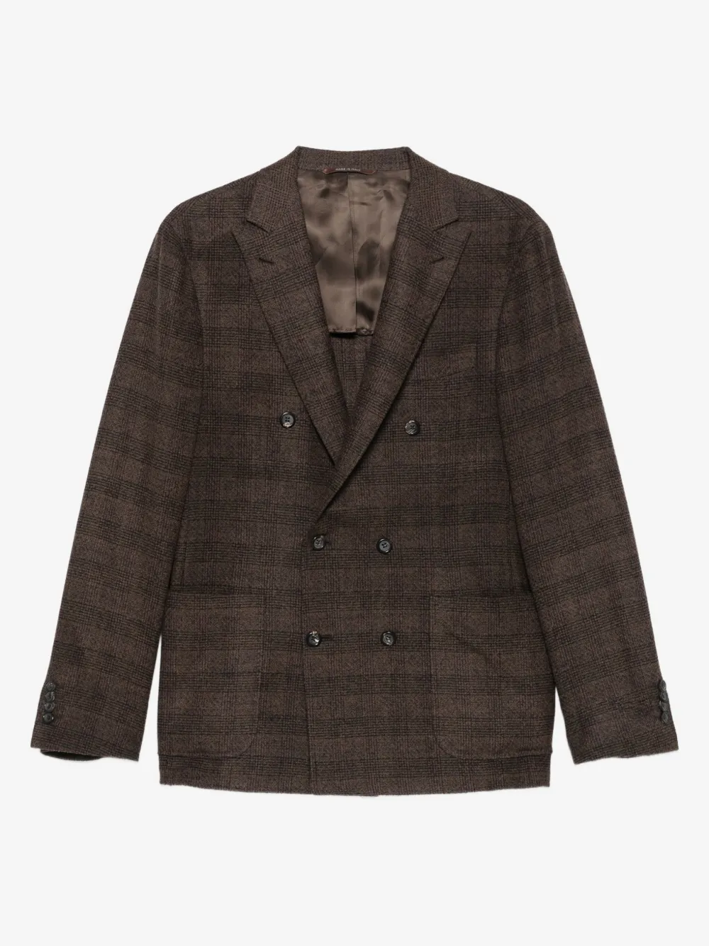 Canali double-breasted checked blazer | Brown | Image 1