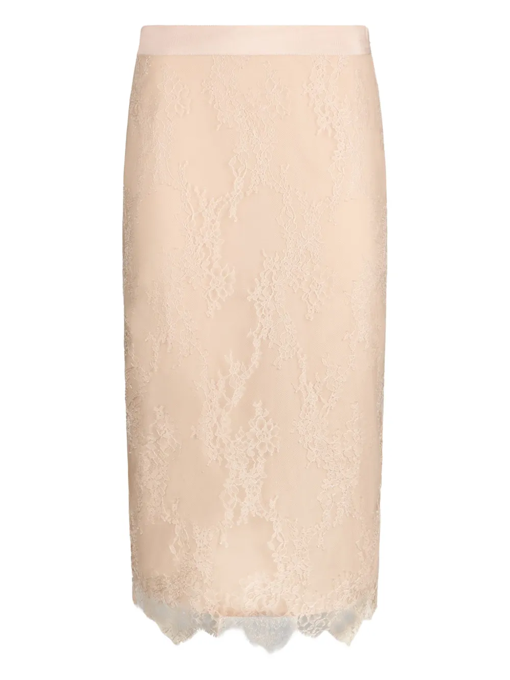 LIU JO lace scalloped-hem mid skirt - ニュートラル LIU JO lace scalloped-hem mid skirt - ニュートラル