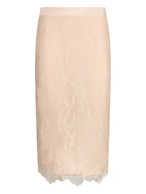 LIU JO lace scalloped-hem mid skirt