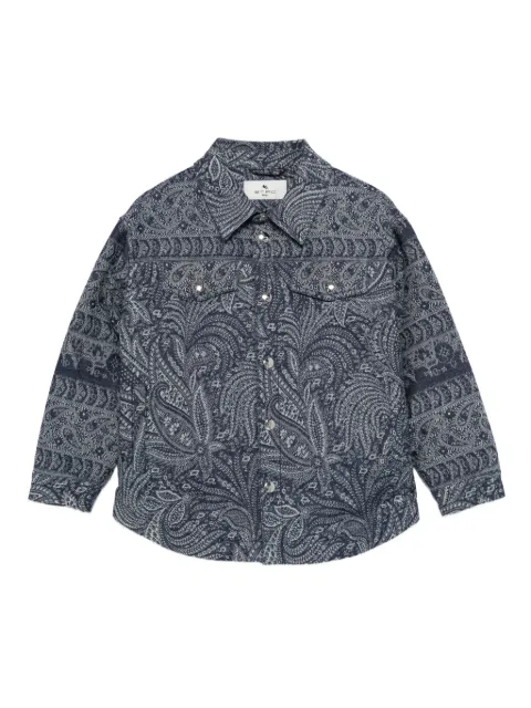 ETRO KIDS Jeansjacke mit Paisley-Print