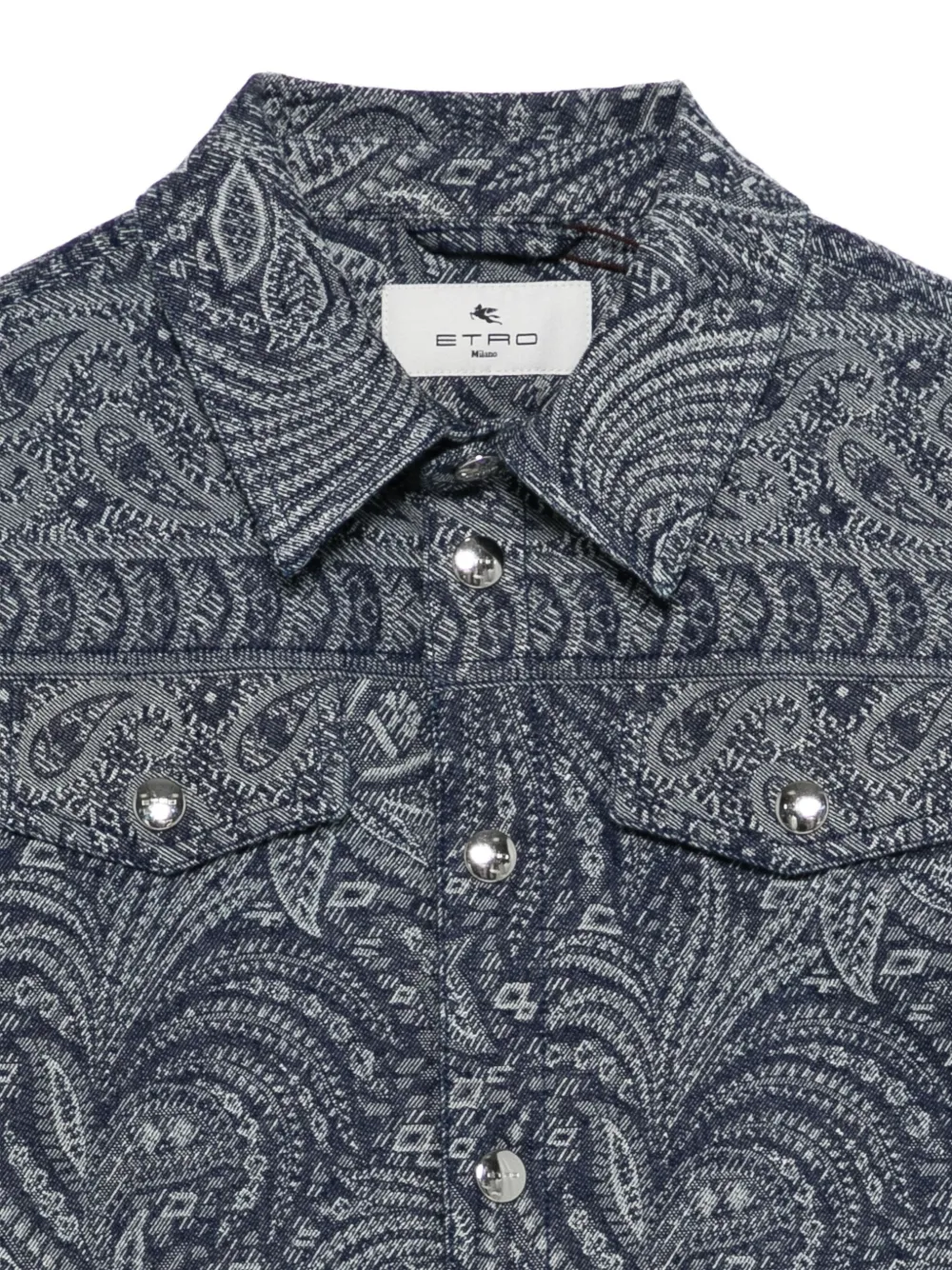  Etro Kids Paisley-print Denim Jacket - Blue 