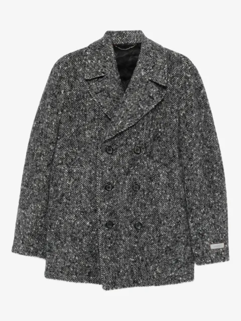 Canali abrigo con motivo pied de poule y doble botonadura